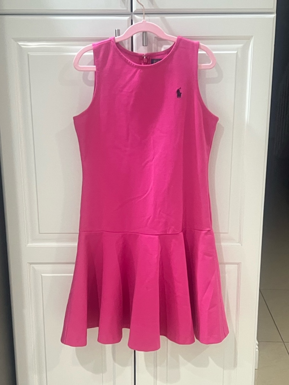 Polo Ralph Lauren Ponte Fit-and-Flare Sleeveless Dress Girls Size L 12/14 Pink